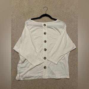 Madison Off-White Button-Down Blouse